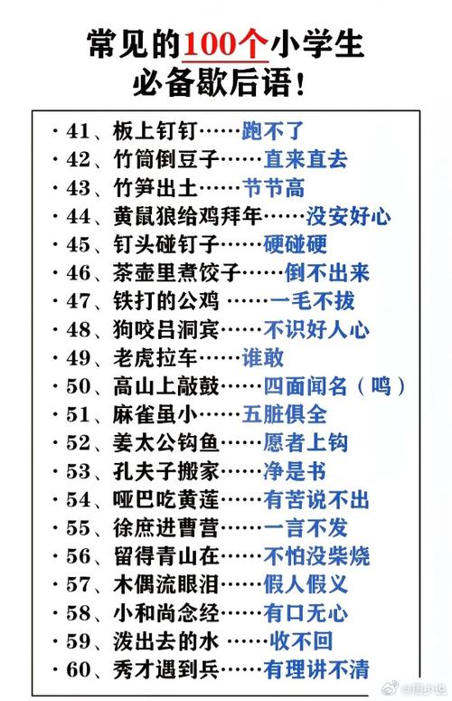 小学1000句歇后语