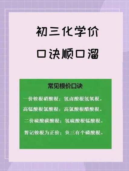 初三化学必背36个口诀