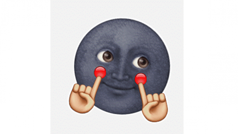 黑脸月亮emoji表情包图标