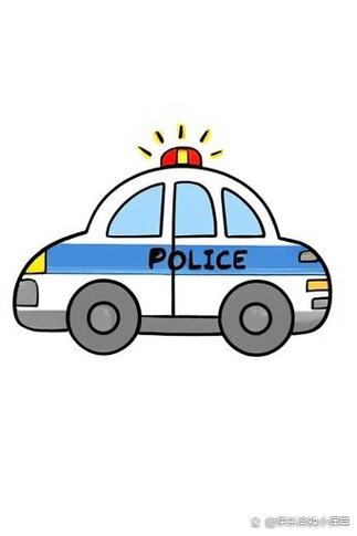 黑猫警长警车简笔画图标