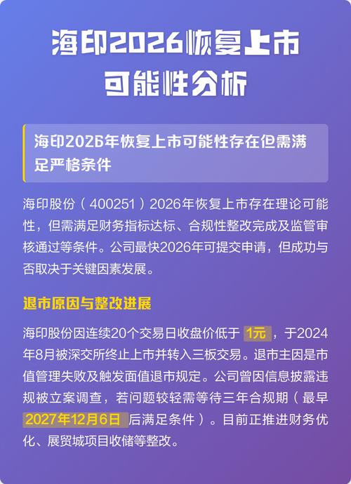 海印2026能恢复上市吗