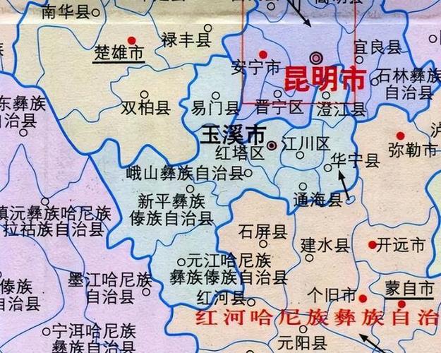 昆明市五区八县地图缩略图