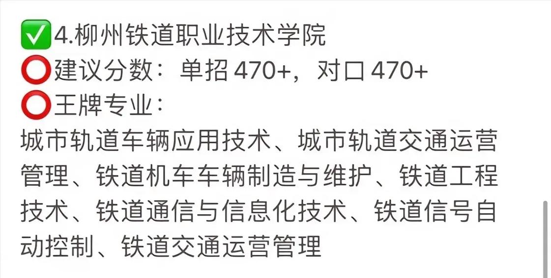 广西柳州铁道学院录取分数线截图