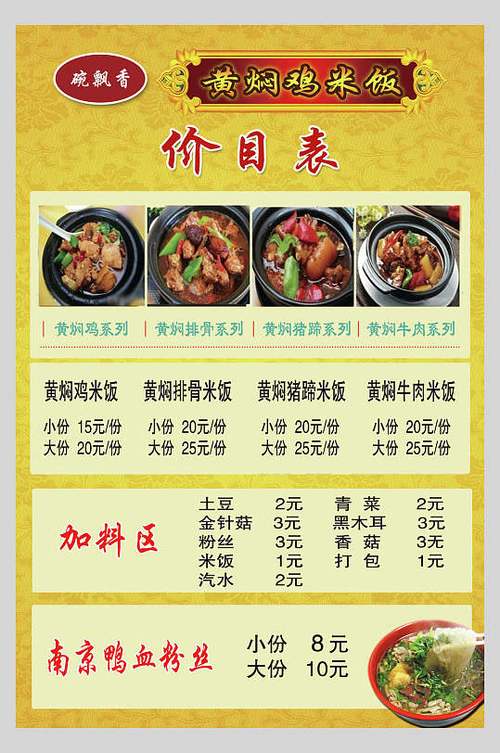 黄焖鸡米饭加盟店需要多少钱