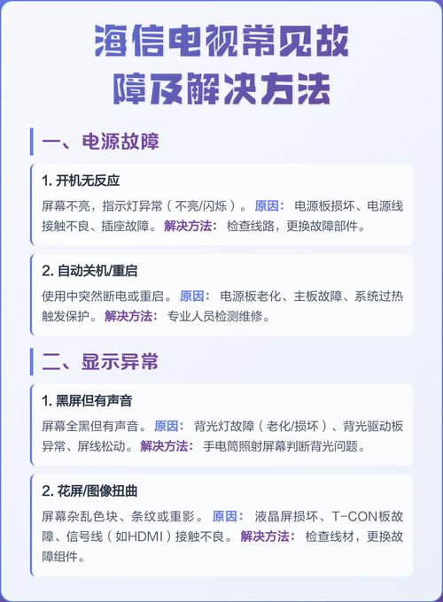 海信液晶电视常见问题