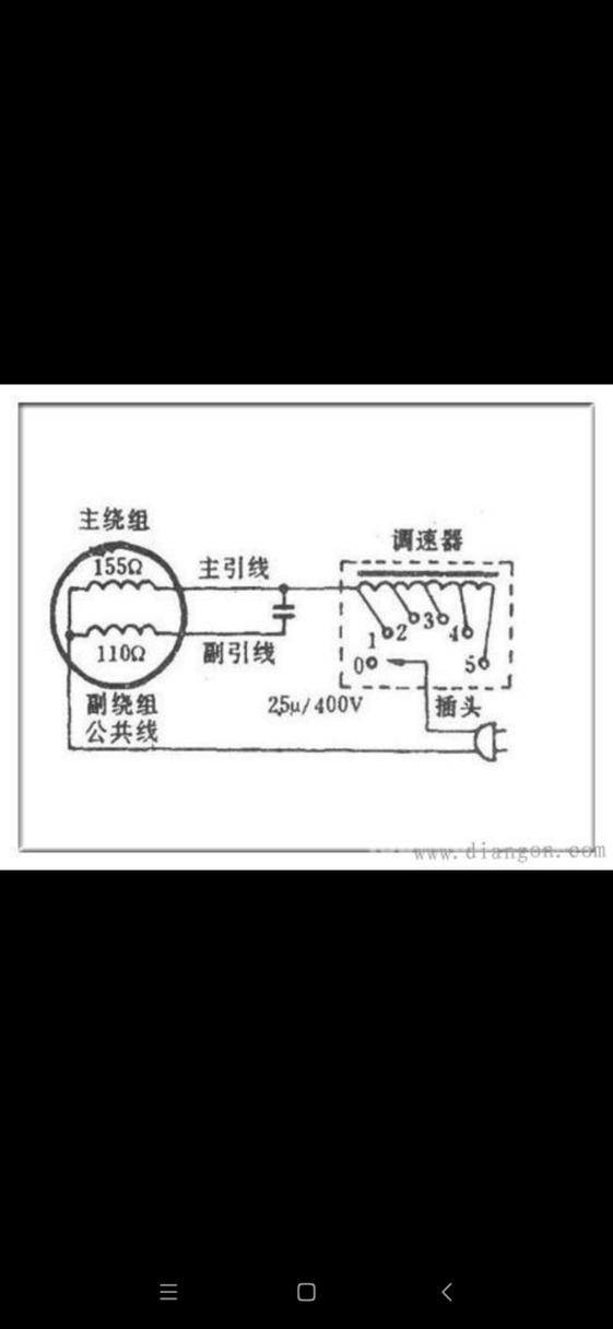 家用吊扇内部接线图解