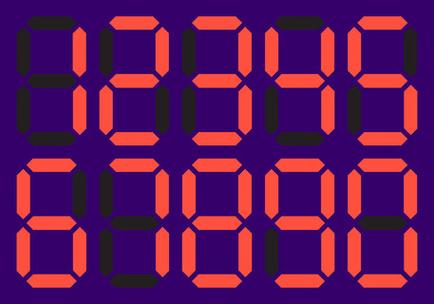电子表上的数字1――9