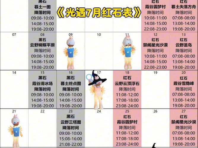 2023光遇红石时间表