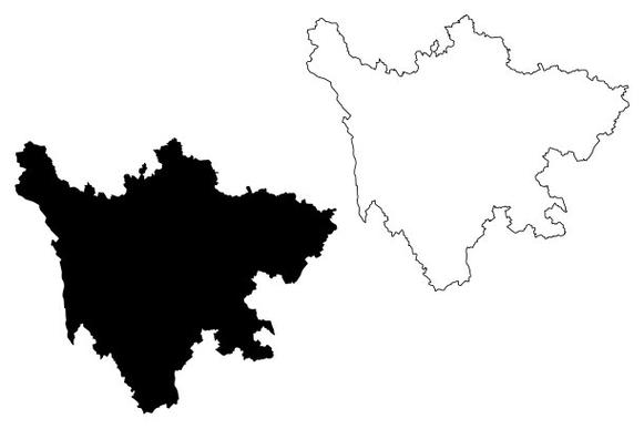 四川省地图轮廓
