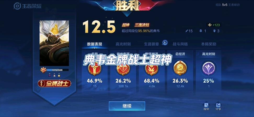 王者荣耀局内称号金牌