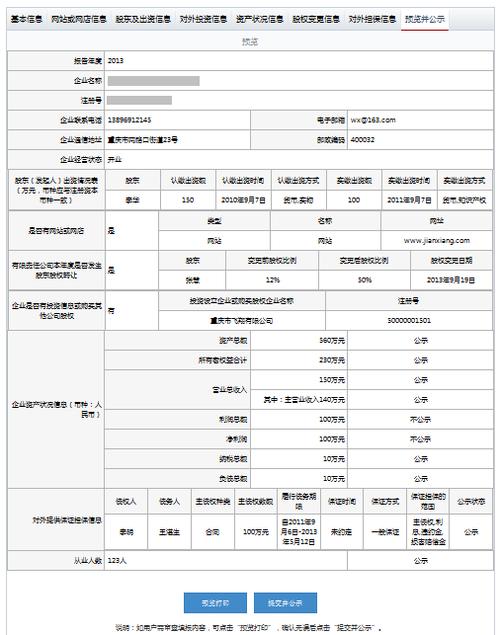 国家企业营业执照年报申请