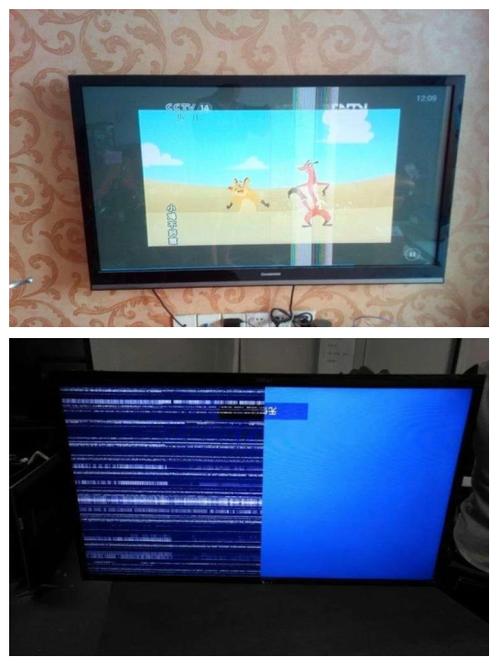 液晶电视 屏幕白色竖条纹