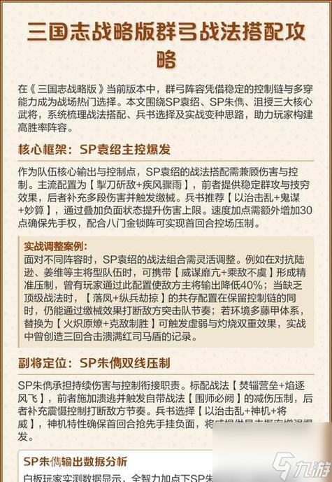 三国志战略版群弓最强阵容截图