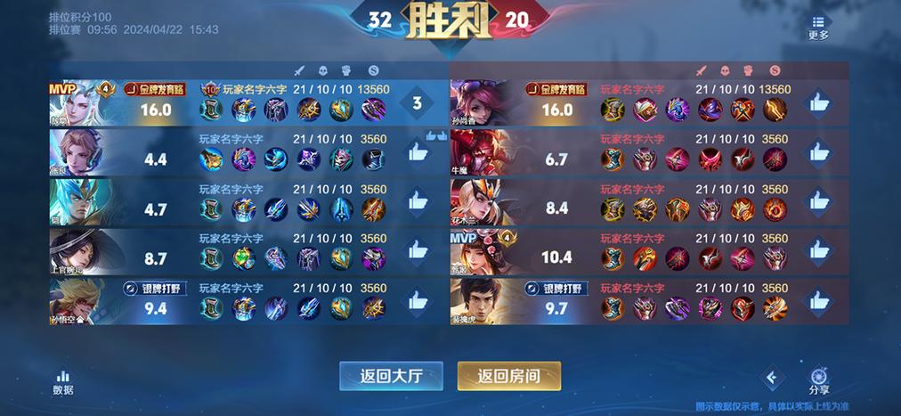王者荣耀结算标记