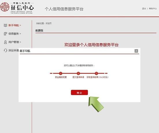 查询个人征信的网站截图