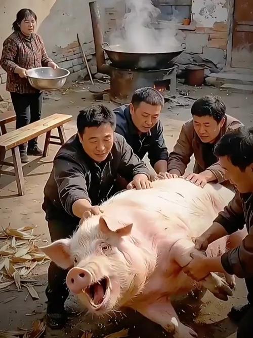 农村宰猪现场视频缩略图