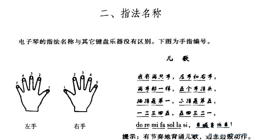 电子琴左手指法口诀缩略图