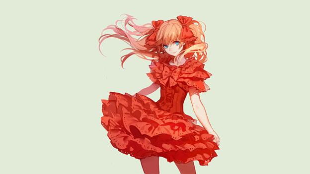 红发蓝眼的动漫少女