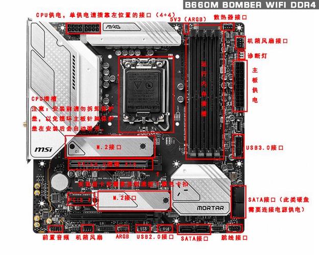 微星b350m主板接口图解
