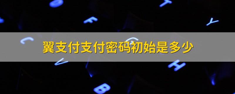 翼支付初始支付密码多少截图