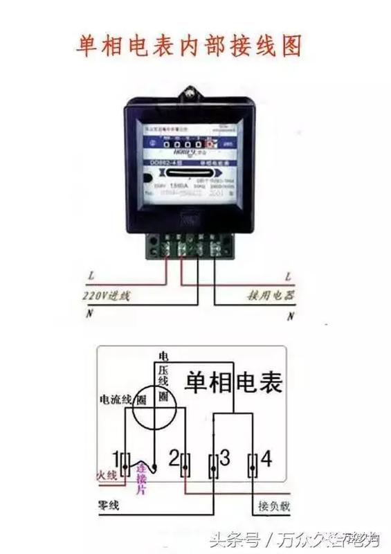 单相220v电表接线图截图