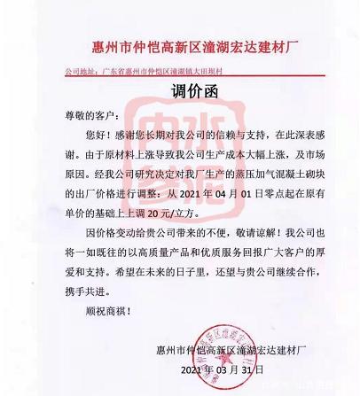 涨价函模板文档