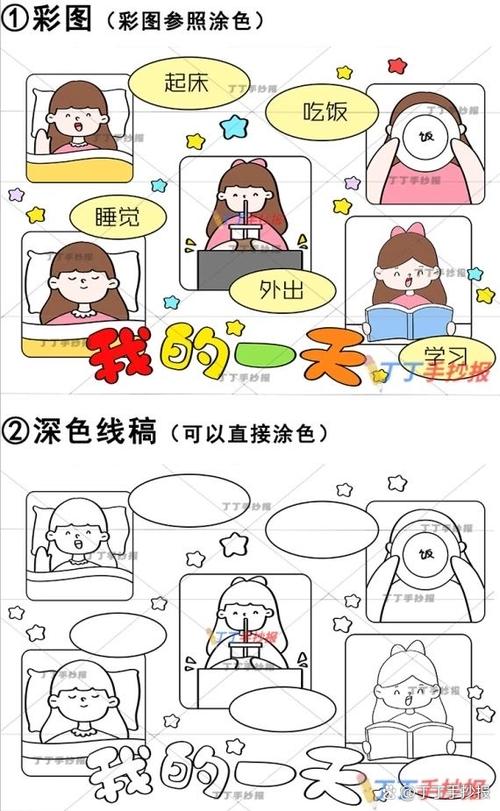 《我的一天》简笔画截图