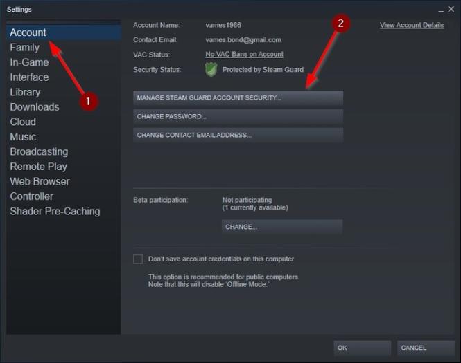 Steam 保护帐户的方法