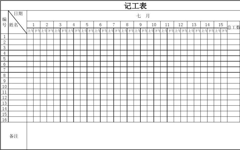 怎样制作工地工天表