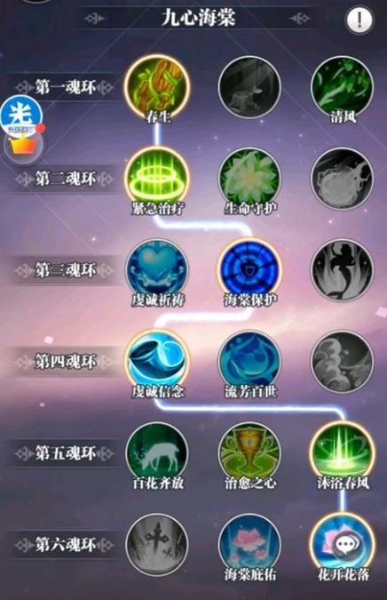 九心海棠的9个魂技有哪些
