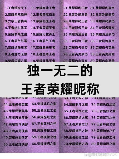 王者荣耀单字id推荐