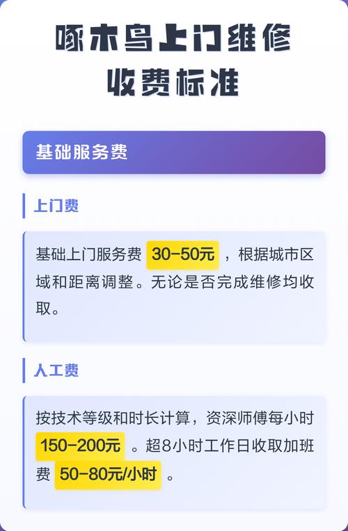 啄木鸟上门维修多少钱啊!