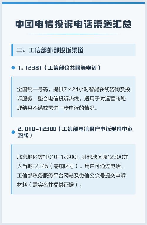 电信局投诉电话及投诉渠道