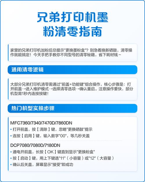兄弟打印机消除更换墨粉盒提示图标