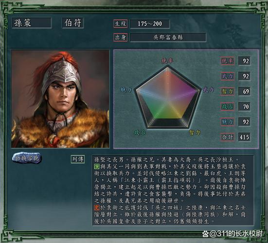 三国志11群雄割据孙策