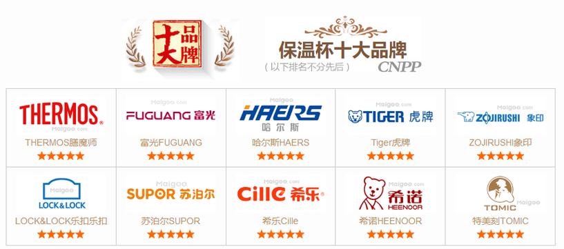 中国保温杯排行榜前十名