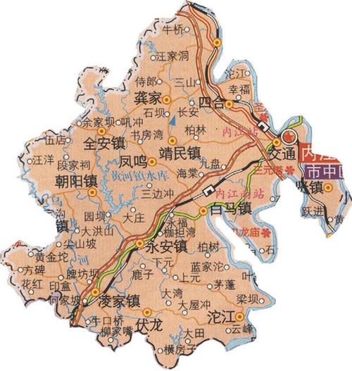 内江市中区地图
