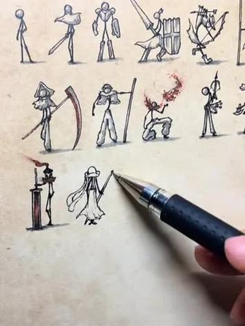 艾克赛德1级火柴人怎么画