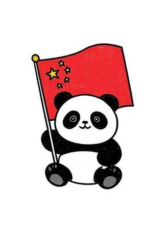 熊猫拿红旗图片