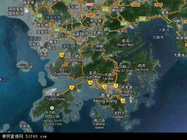香港卫星地图全图缩略图