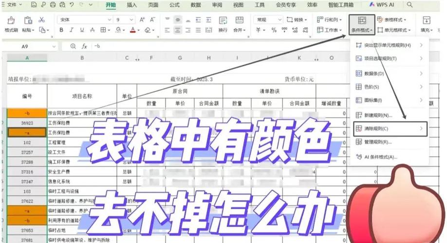 表格中底色怎么去不掉