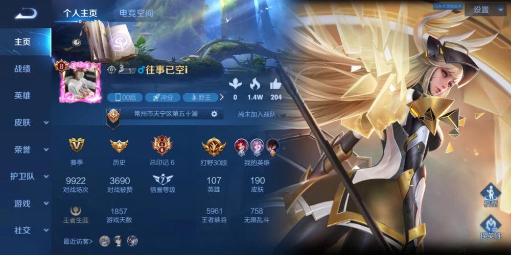 王者荣耀个人主页定位截图