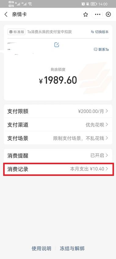 亲情账户消费记录怎么查