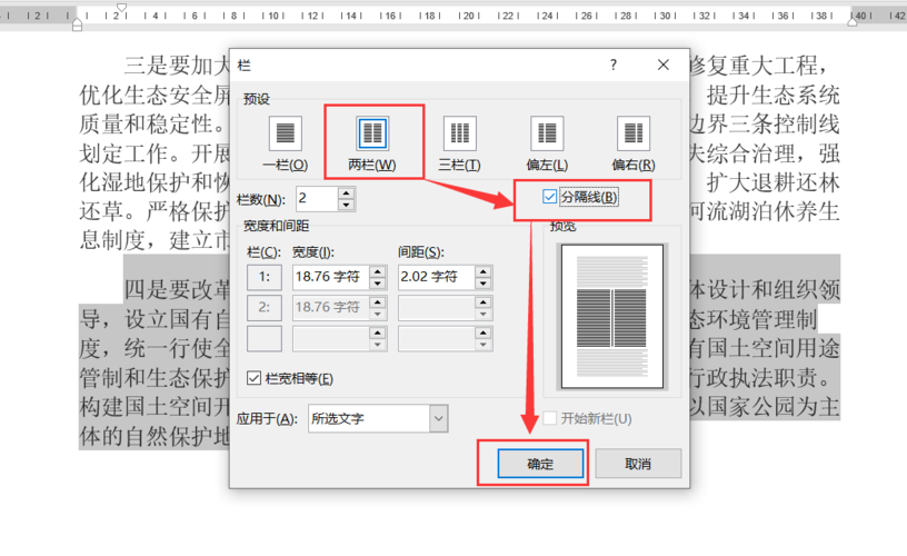 word文档等宽两栏怎么设置游戏截图