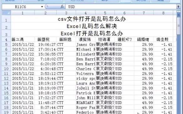 excel表格出现汉字乱码