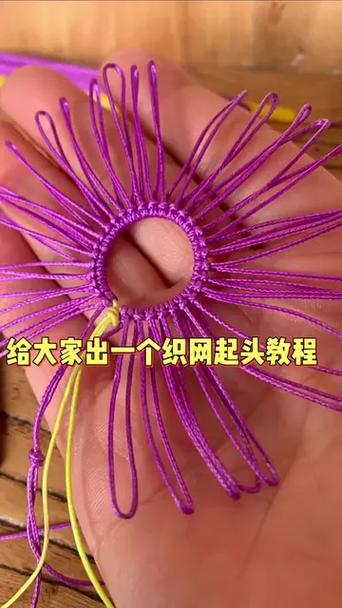手工织网起头慢动作视频
