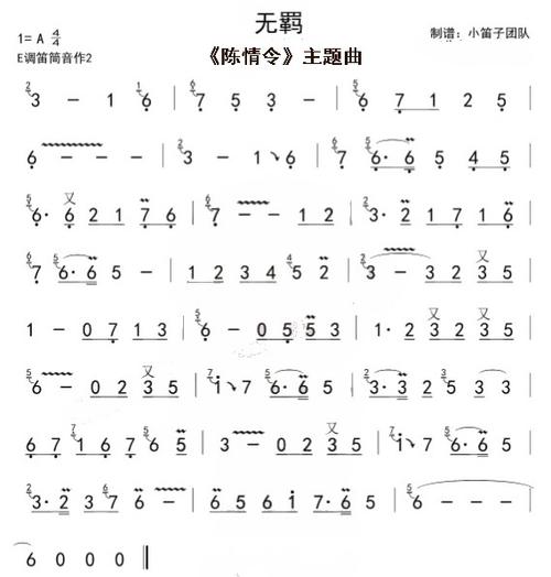 无羁陶笛谱六孔简谱图标