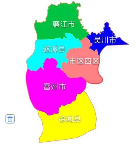 湛江行政地图高清版缩略图