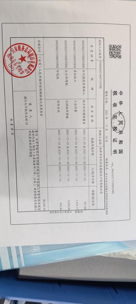 个人完税证明图片