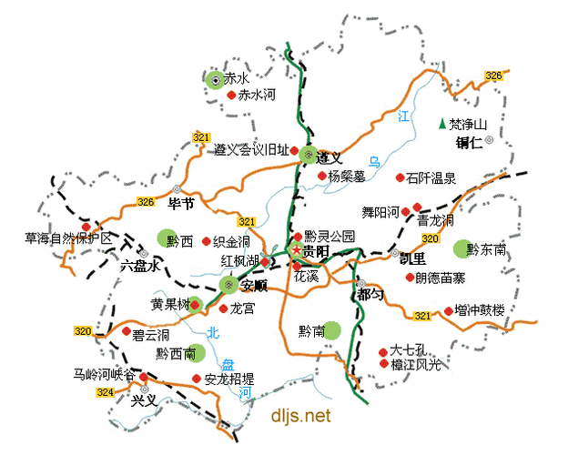 贵州景点地图分布图图标